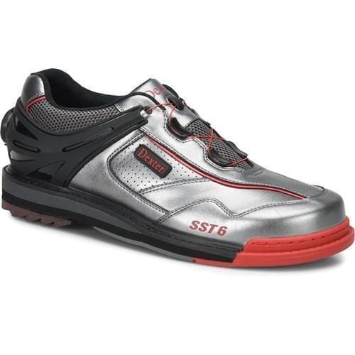 Dexter Mens SST 6 Hybrid BOA Grey Black Red Right Hand Wide Bowling Shoes