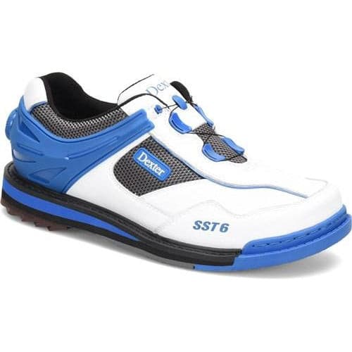 Dexter Mens SST 6 Hybrid BOA White Blue Right Hand Bowling Shoes